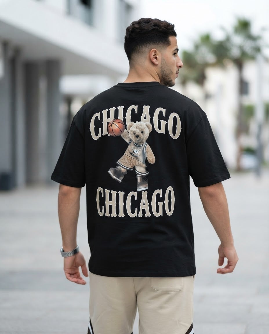 🔥 Ensemble Streetwear Chicago Bear (T-Shirt + Short) – 169DH Seulement !