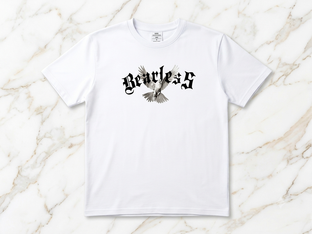 T-shirt Style Streetwear « FEARLESS » (Blanc) en M/L/ XL livraison gratuite