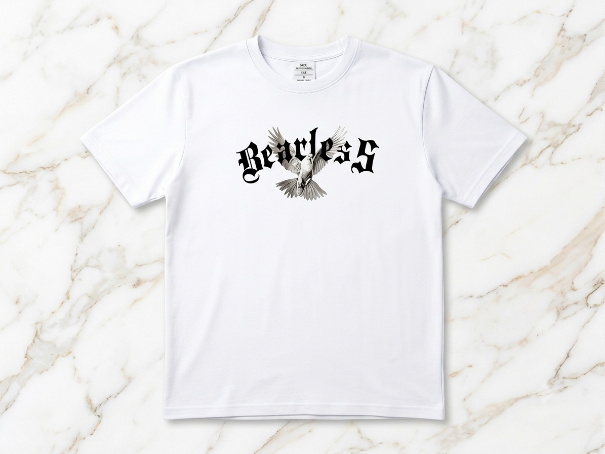 T-shirt Style Streetwear « FEARLESS » (Blanc) en M/L/ XL livraison gratuite