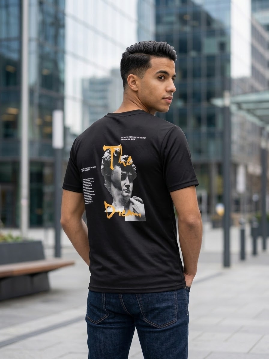 T-shirt Streetwear Premium « THE DREAM » — Noir - Livraison gratuite / S-M-L